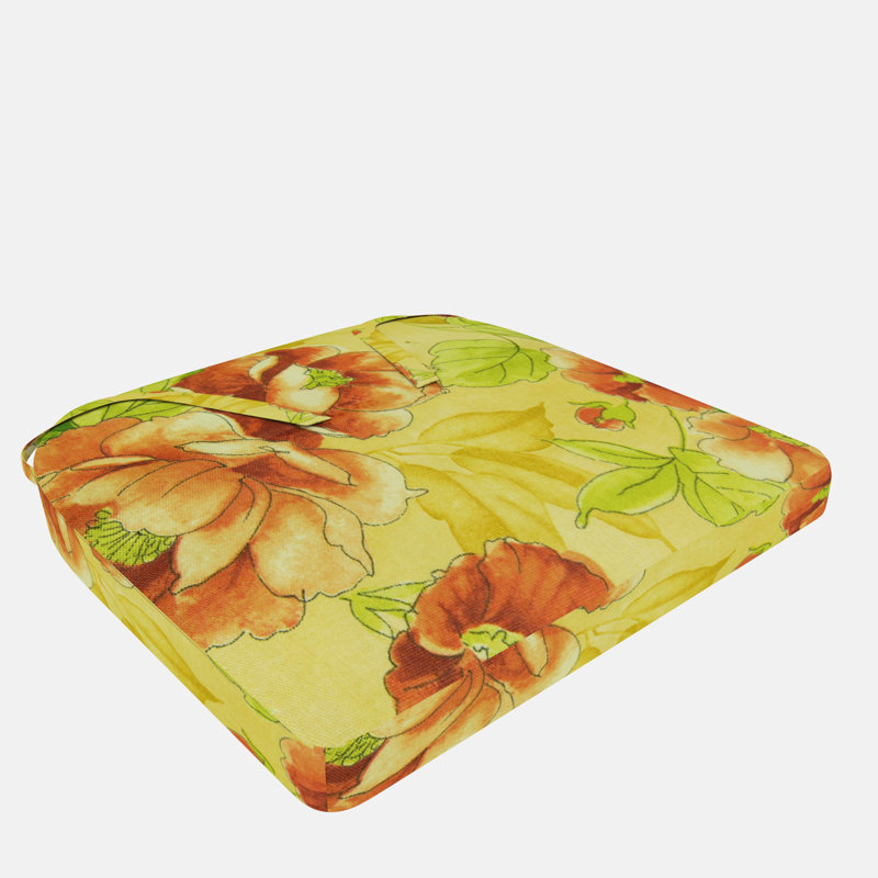 Indoor/Outdoor Dining Chair Seat Cushion, Petra Tan
