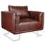 Fauteuil cubique avec pieds en cuir chromé-1794262129