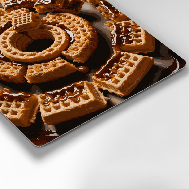 Desserts Stroopwafel, art mural en métal brun, H 12 po x l 12 po