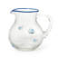 Carafe de service H 8 po, bordure peinte à la main en verre bullé transparent