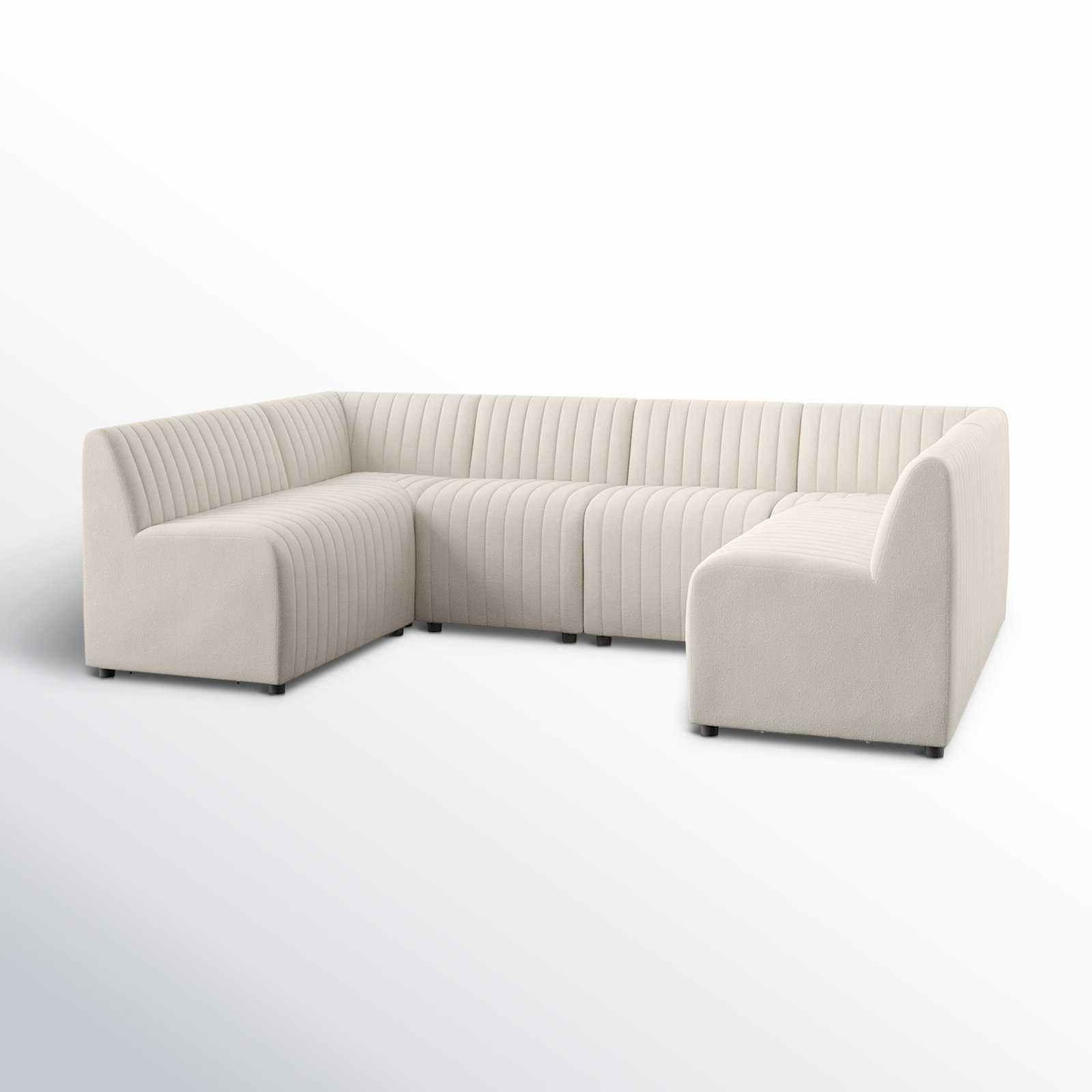 Brandt Modular Sectional, Capri Oatmeal Boucle, 31.5" H X 106" W x 66.5" D