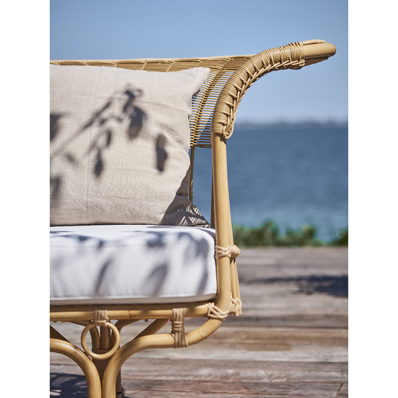 Canapé d'extérieur Franco Albini Belladonna, Toile de voile goéland à motif géométrique Sun, Naturel