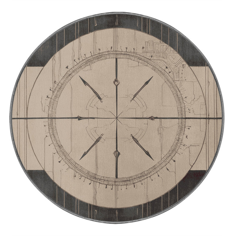 Courtly Canvas Rug, Round 8'