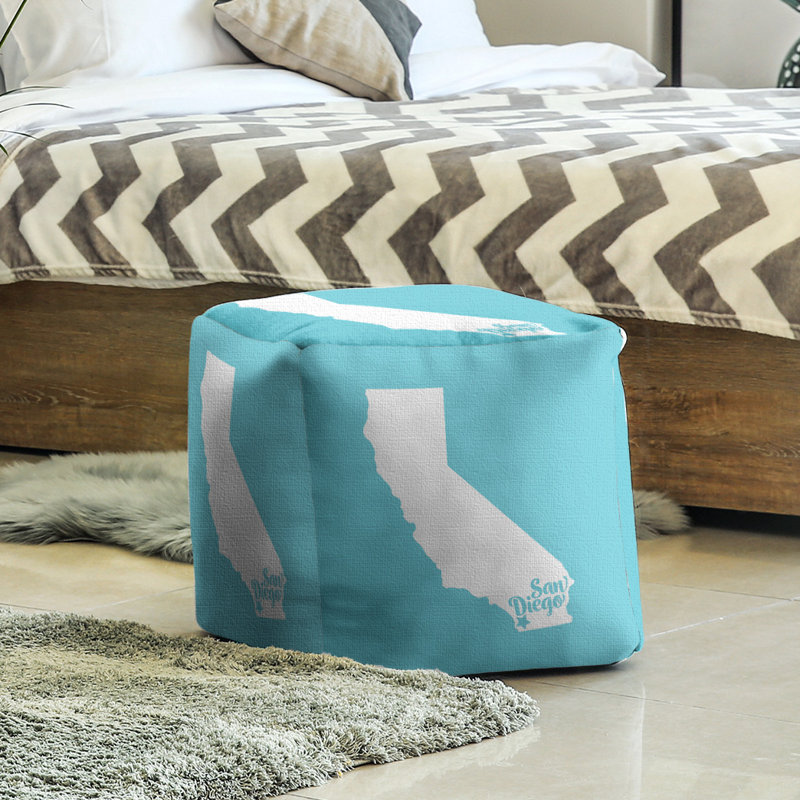 Repose-pieds cube san diego californie, Bleu sarcelle
