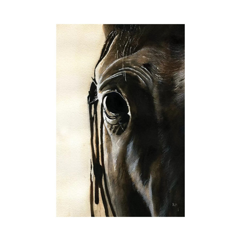 «Horse pensée» par Rachel Parker - reproduction d'art, Toile tendue, Aucun mat, H 26 po x l 18 po x 1,5 po