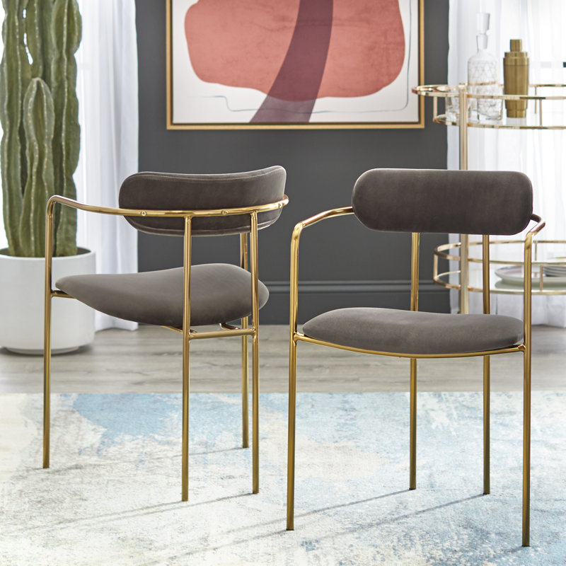 Chaise avec accoudoirs Carrigan, Gris