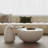 Nesting 42" Modern Round Creamy White Coffee Table, 2 pieces for Living Room