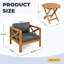 Ensemble de patio 3 pièces en bois d'acacia - 2 fauteuils club + table d'appoint pliable - Ensemble de conversation résistant aux intempéries-1049417448