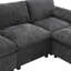 Canapé modulaire en chenille avec repose-pieds amovible et poches de rangement latérales-2096984268