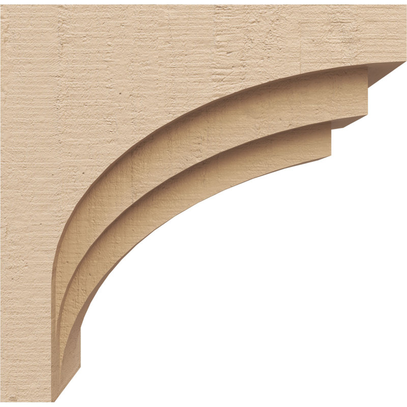 Rockford Rough Cedar Woodgrain TimberThane Corbel, Primed Tan, 8" H x 4" W x 8" D