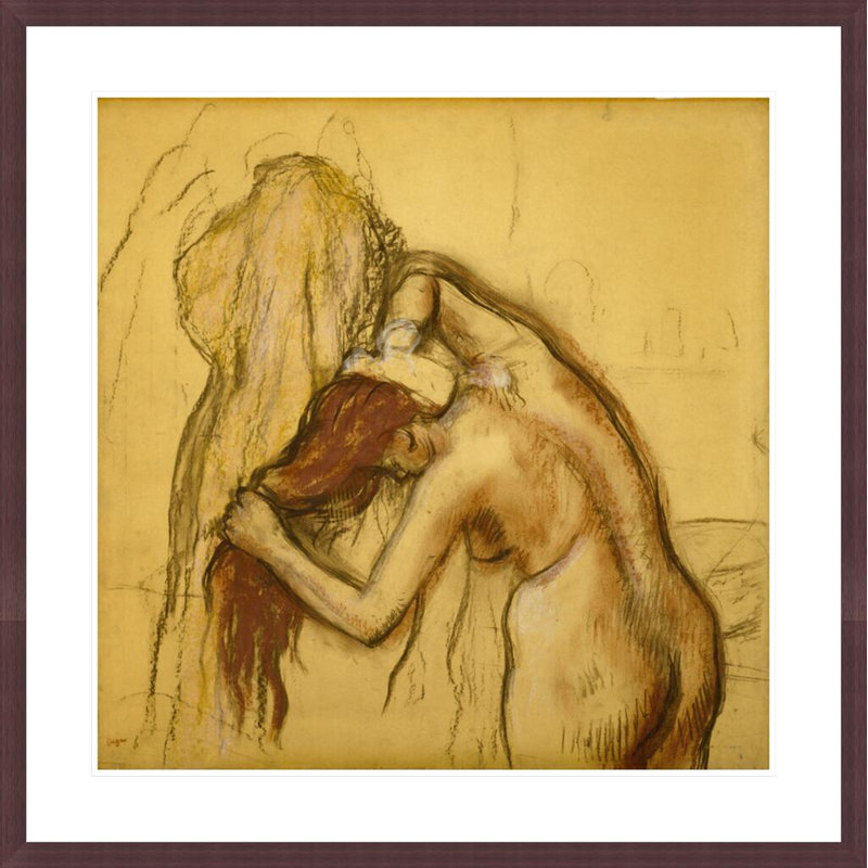 Femme se séchant c. 1905 par Edgar Degas, impression giclée encadrée, H 33,52 po x l 33,5 po
