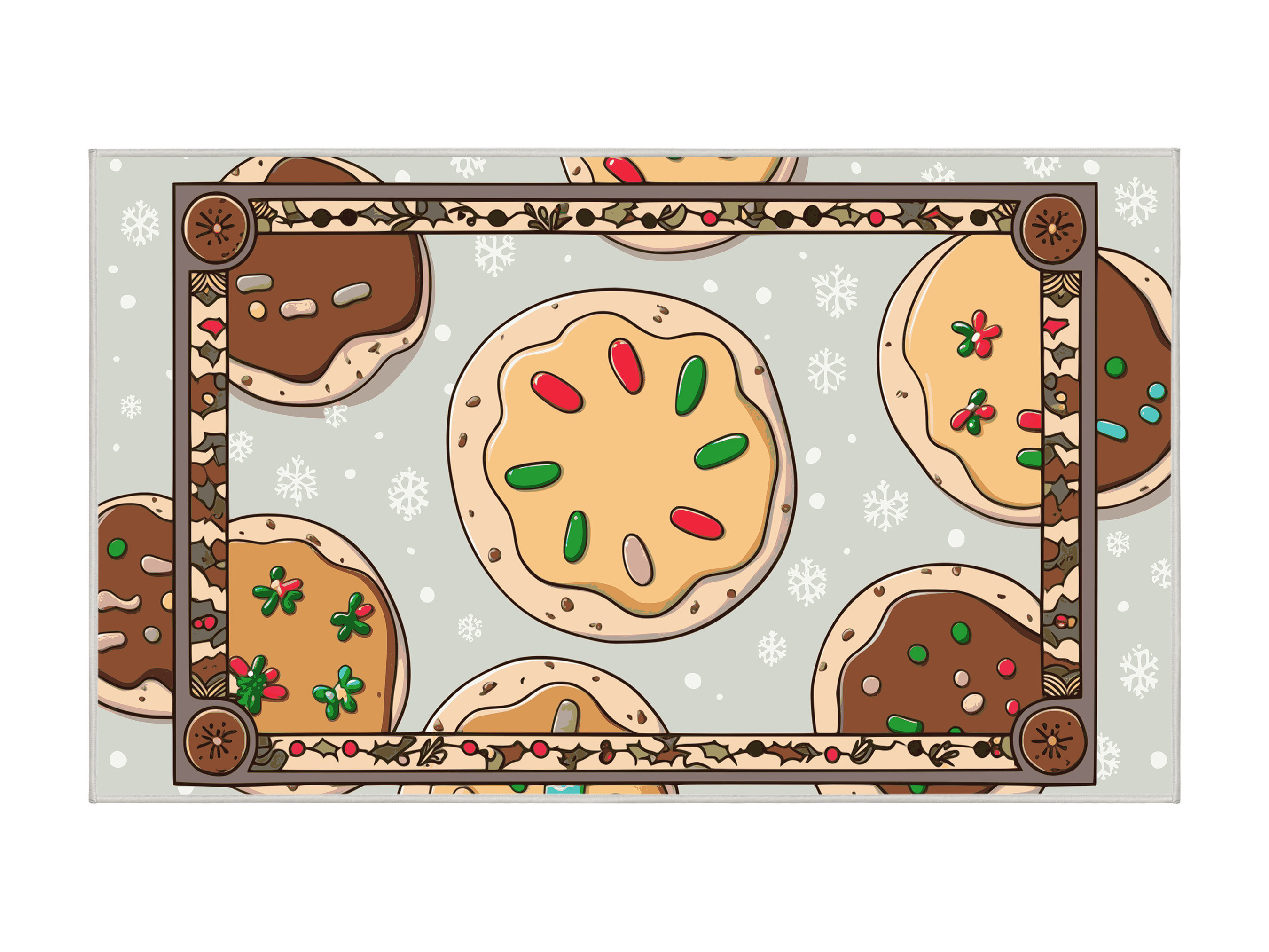 The Holiday Aisle® Washable Cookies Holiday Rug | Wayfair