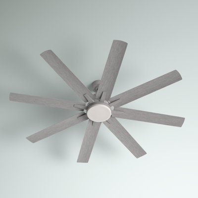 Studley 72" 8 - Blade Outdoor LED Standard Ceiling Fan with Remote Control and Light Kit Included