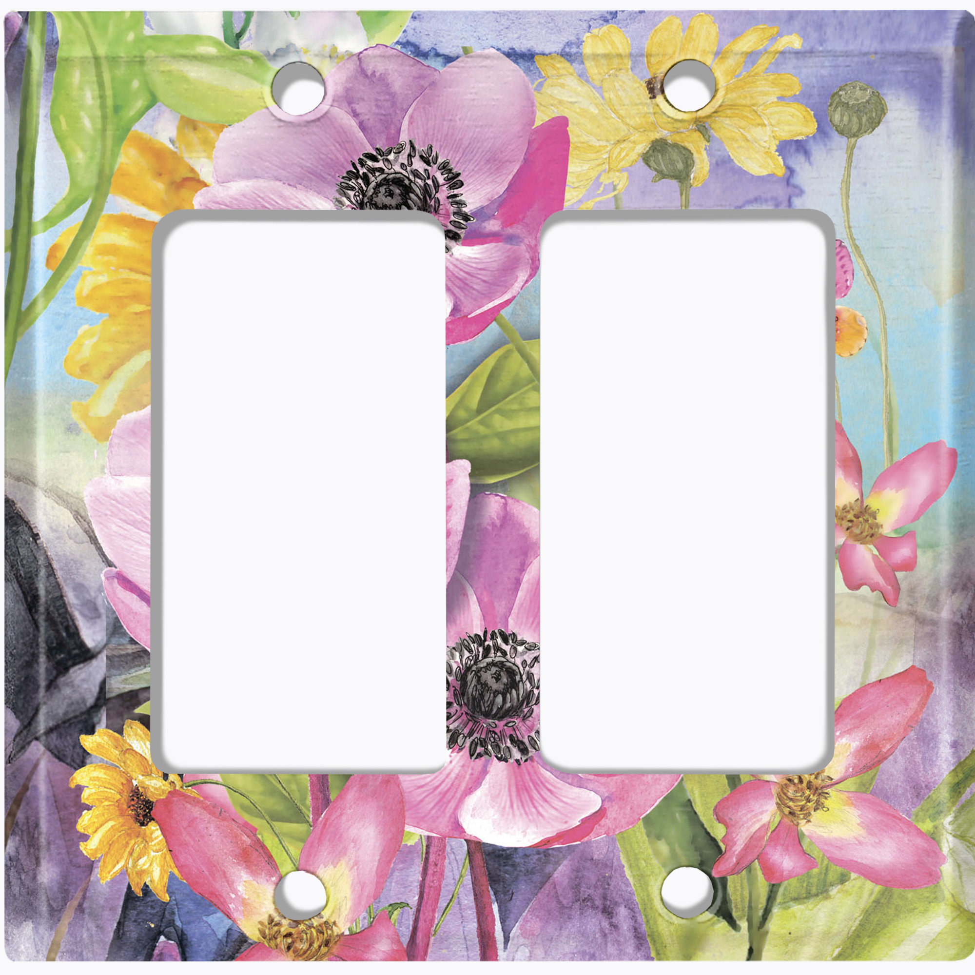 WorldAcc Patterned 2 - Gang Rocker Standard Wall Plate | Wayfair