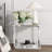 Saziye Modern Square Glass  End Table with Storage Shelf