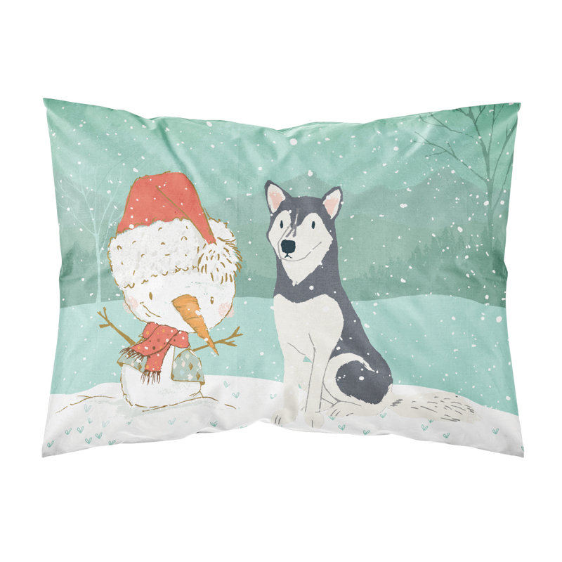 Snowman Christmas Microfiber, Siberian Husky