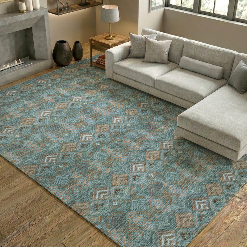 Tapis de qualité supérieure lavable à la machine Mayfield AMF2487, Teal, 8' x 10'