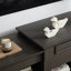 Console multimédia avec grande armoire de rangement, meuble télé multimédia moderne