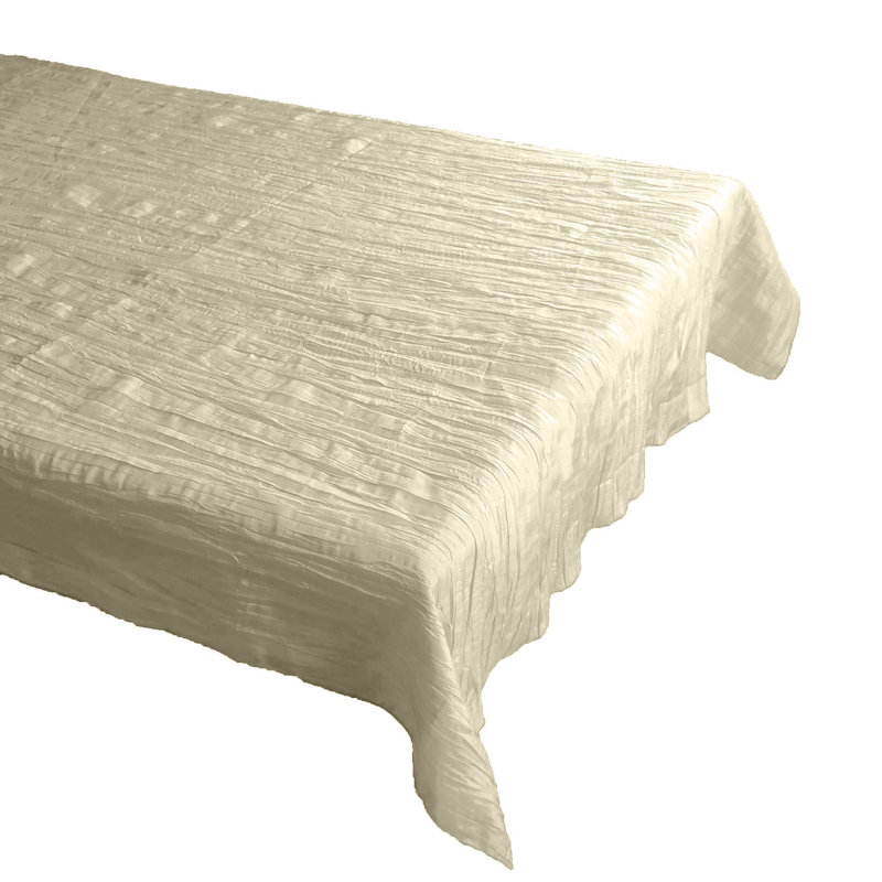 Crushed Crinkle Tablecloth, 58" x 144", Ivory