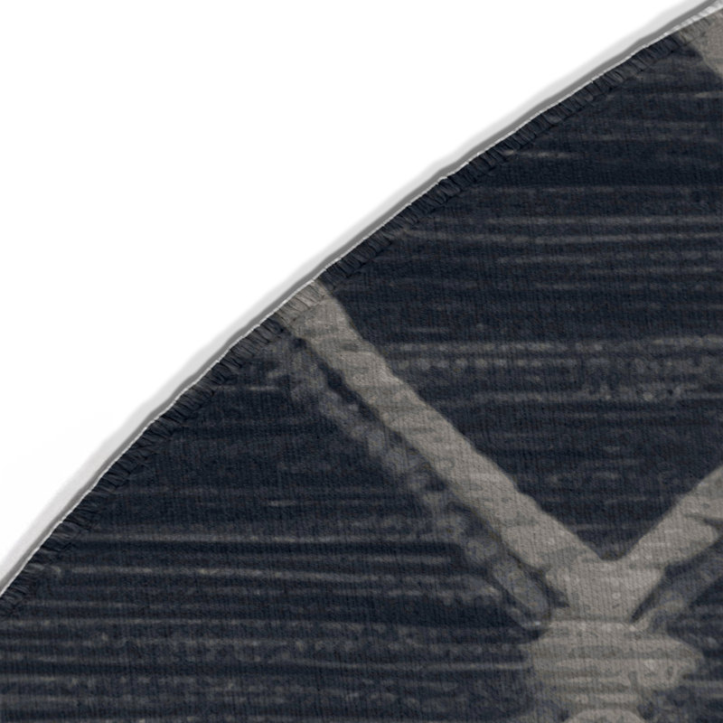 Tapis gris intérieur et extérieur Trellis, Rond 5 pi