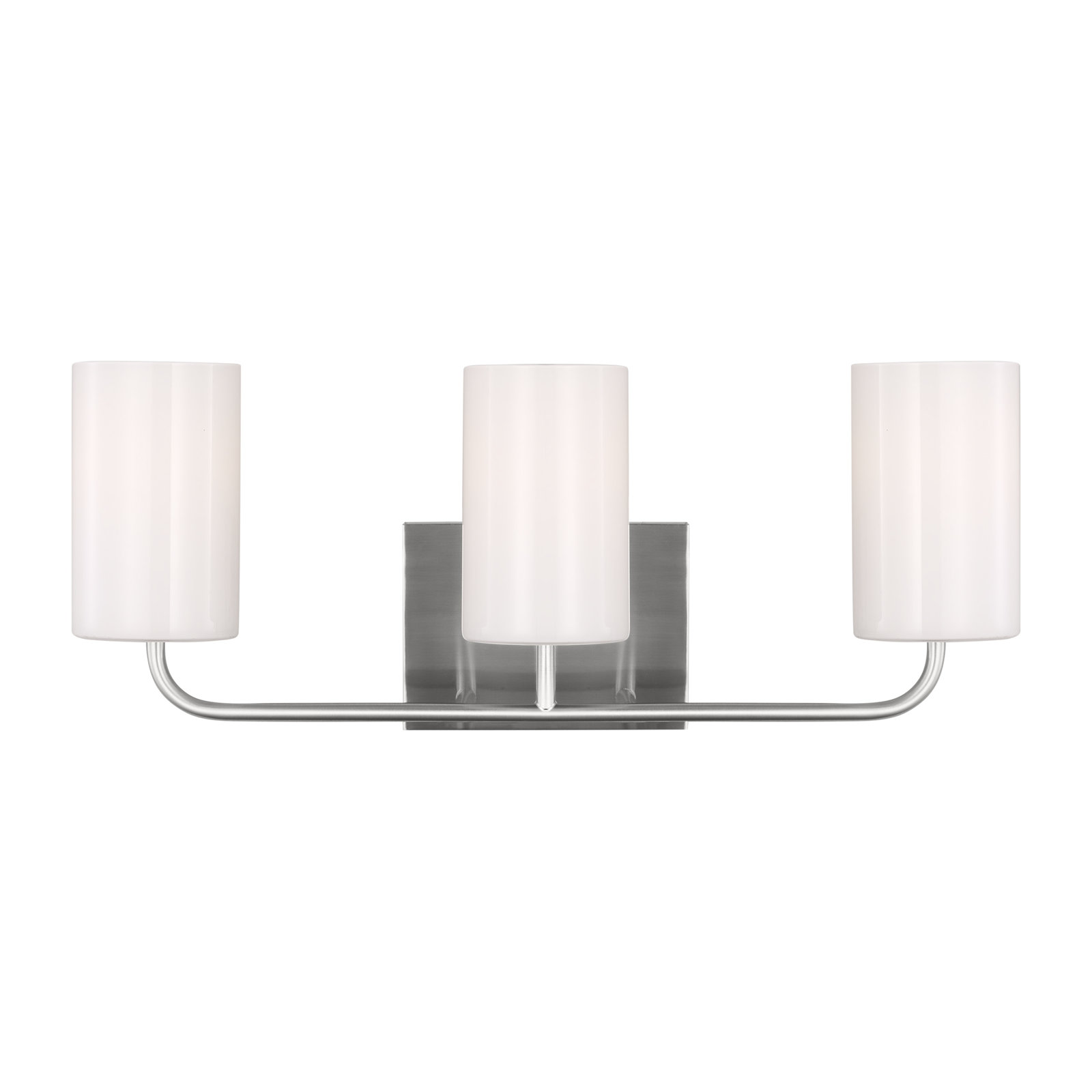 3 Light Transparent Dimmable Vanity Light, Brushed Steel, No