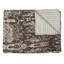 Jeté Kantha 50 "X 70" en coton matelassé brun et ivoire avec broderie