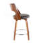 Tabouret de comptoir Cecina Mid-Century avec pivot en similicuir noyer et brun par Lumisource