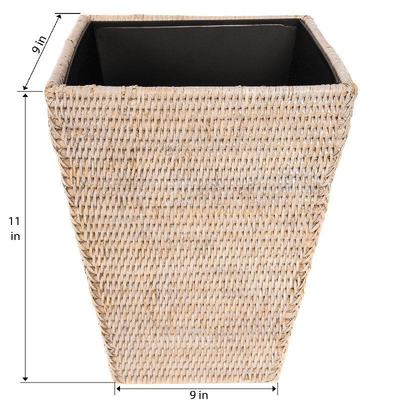 Tapered 4 Gallon Waste Basket, White Wash