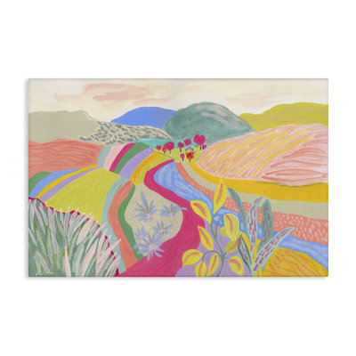 Whimsical Hued Farmland Canvas Wall Art by Suzanne Allard