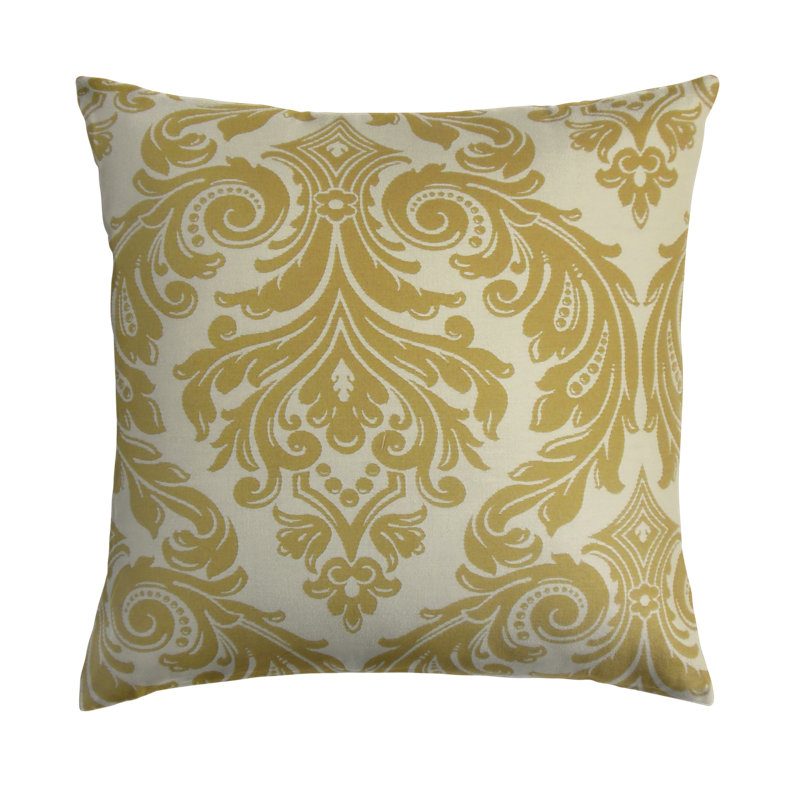 Coussin jovita damassé, Chameau, 18 po x 18 po