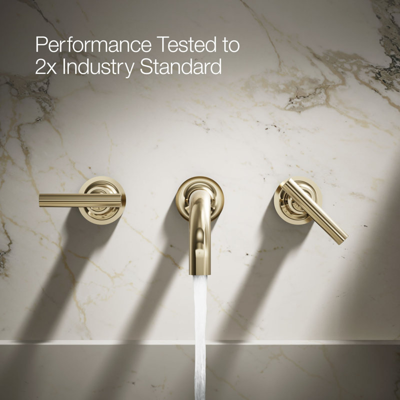 Purist® Wall Mounted Bathroom Faucet, Vibrant French Gold, Lever Handle