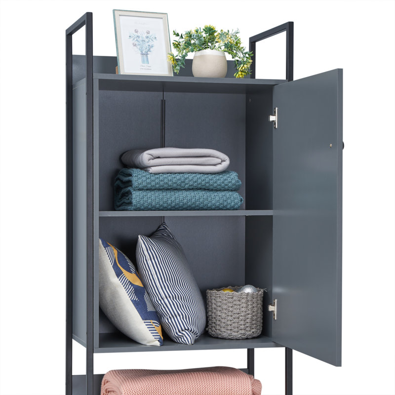 Brant 1 Door Manufactured Wood Wardrobe, Dark Grey