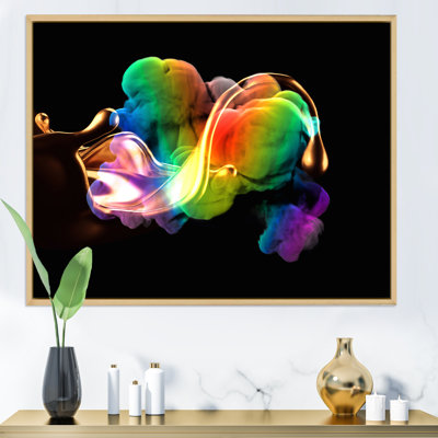 Rainbow Splash on Black - photographie sur toile