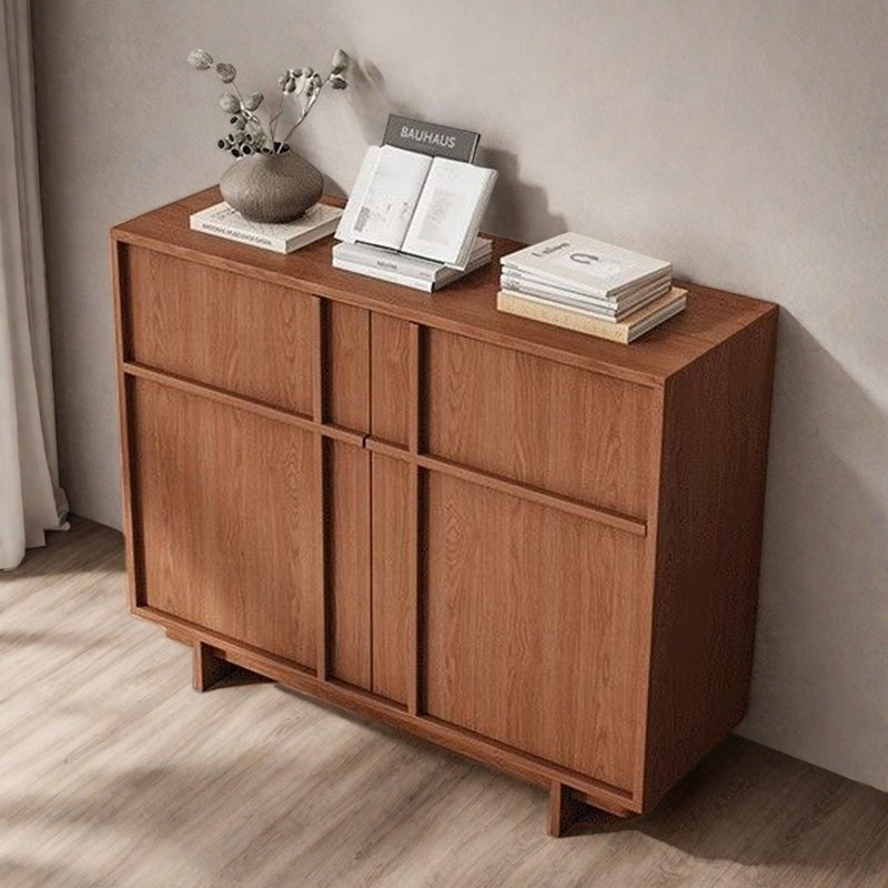 Armoire d'appoint en bois simple et moderne, Brun, H 35,43 po x l 31,49 po x P 15,74 po