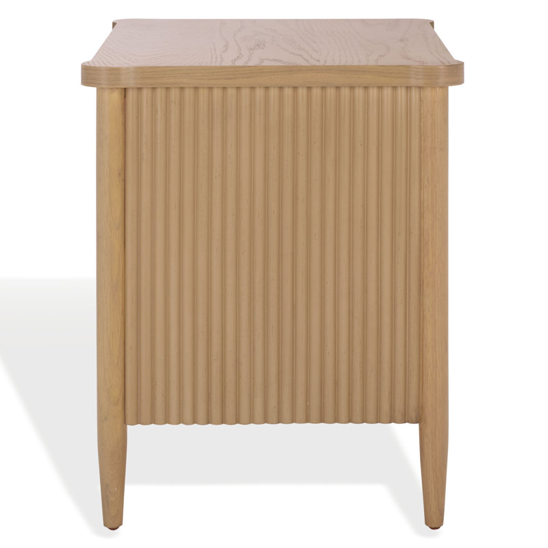 Shelbie 1 Drawer Reeded Nightstand, Oak