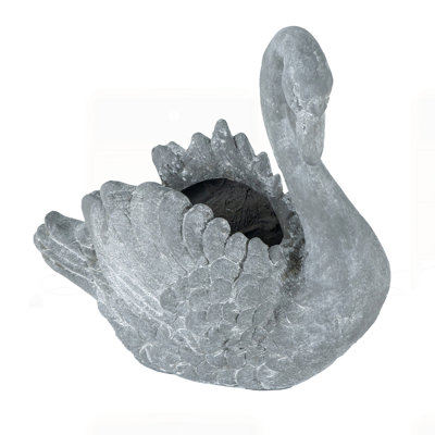 16.5x9x15.5" Mgo Swan Planter