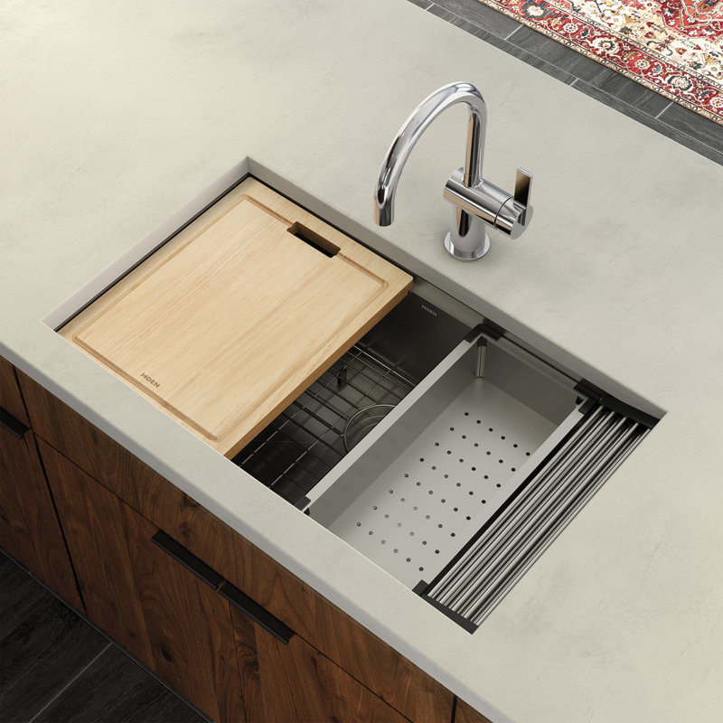 Luxe Chef 32" Stainless Steel Undermount Single Bowl Workstation Sink