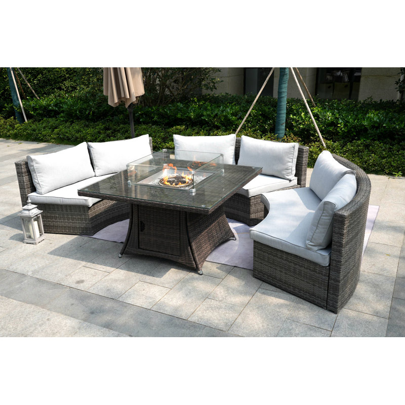 6 - Person Patio Conversation Set with Cushions