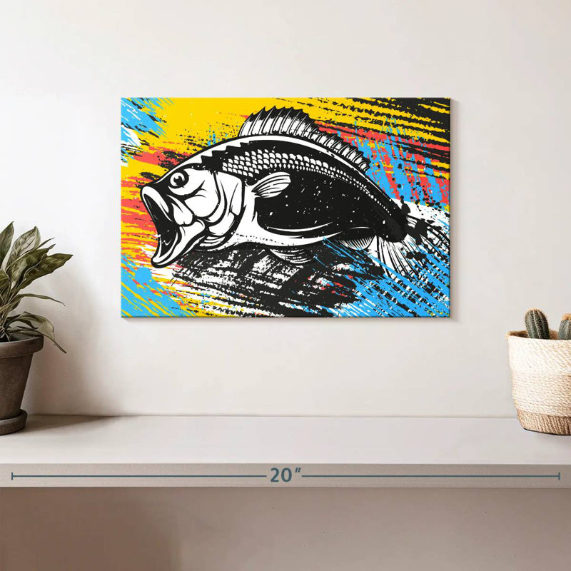 Brampt Abstract Bass Fishing, 8" H x 12" W