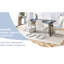 Table moderne en marbre noir moderne et 6 chaises en polyuréthane gris pour une décoration intérieure de qualité 63 po x 31,5 x 30 po