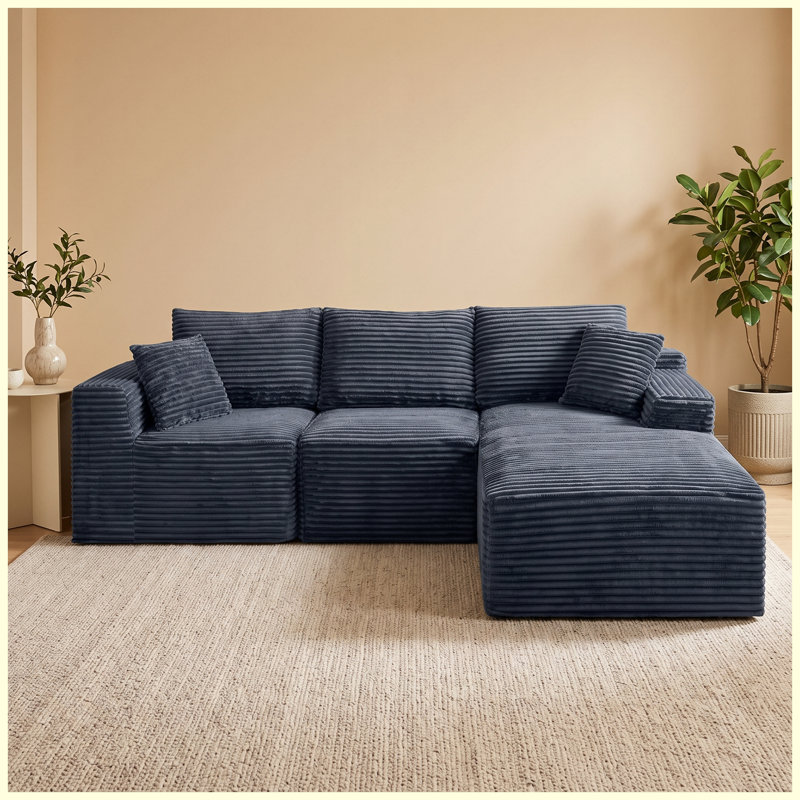 Modern Modular Sectional Sofa Red, Gray