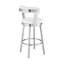 Tabouret de bar pivotant de 30 po de hauteur en acier inoxydable brossé et similicuir blanc