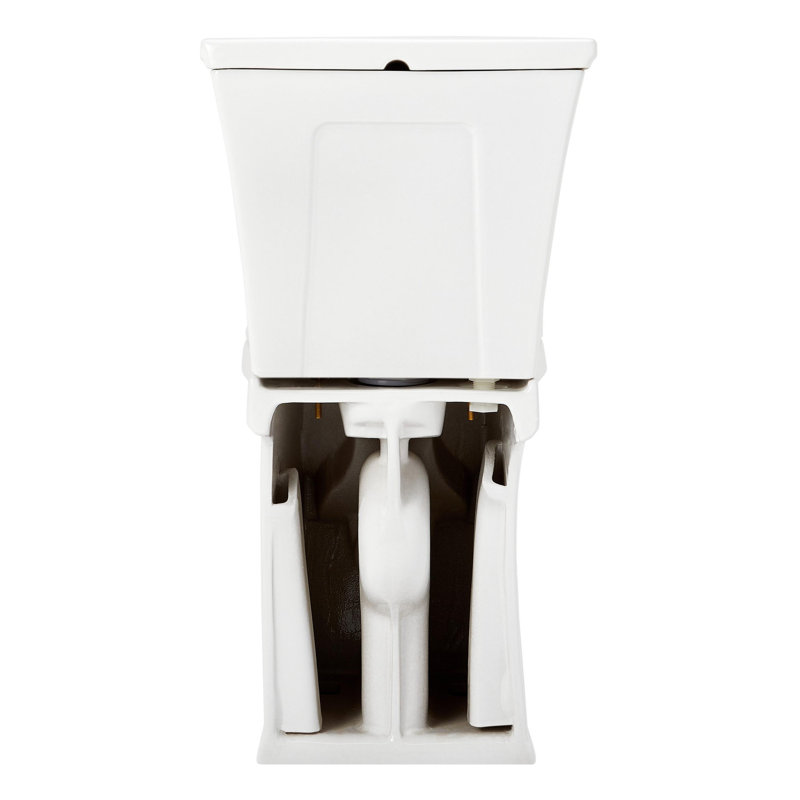 Toilette allongée deux pièces à jupe Benbrook 1,28 GPF, Noir / or brossé