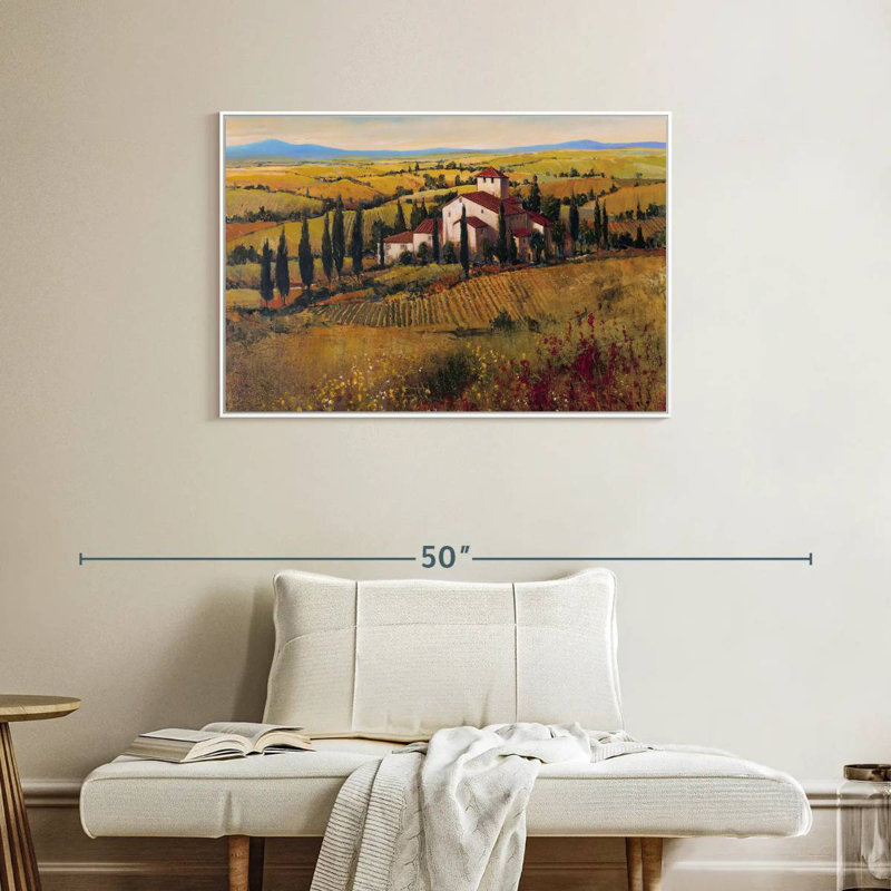 Toscane nostalgique III, Cadre flottant blanc, 37 po x 25 po