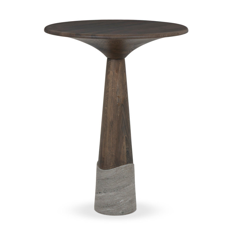 Loxley Round Oak Pedestal Dining Table, 42" H x 32" W x 32" D