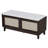 Rattan Entryway Bench With Storage, Cushioned Shoe Bench With Double Doors, Wooden Shoe Organizer Bench For Entryway And Hallway-74691275
