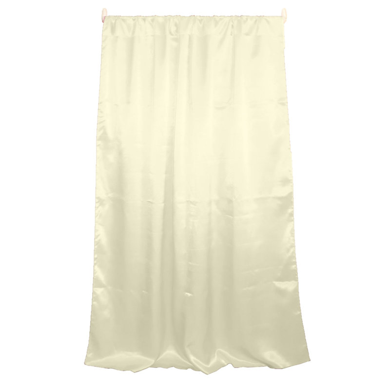Panneau de rideau semi-transparent en polyester Dafni, L 58 po x L 108 po, Ivoire