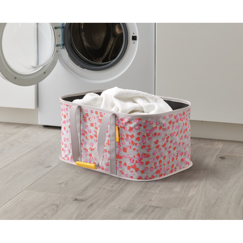 Joseph Joseph Hold-All 35-Liter Collapsible Laundry Basket, Peach Blossom