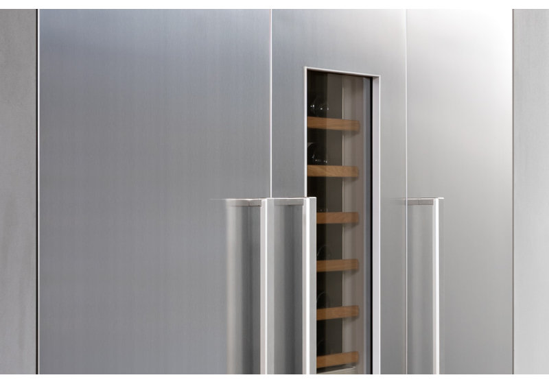 24" Built-in Wine Cellar Column Stainless Steel, Left Handed