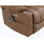 Fauteuil inclinable électrique en cuir Pacay Brown Aire Power avec fonction de levage, de chauffage et de massage-1355824497